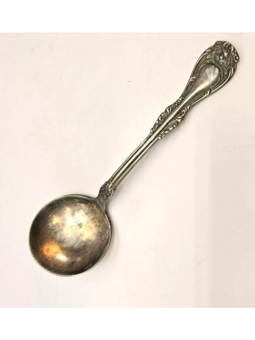 Antique Rogers Soup Spoon A1 Silverplate Ornate Floral Handle Vintage CM2275